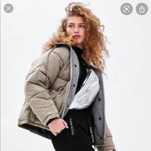 NWT Zara Taupe Puffer Jacket